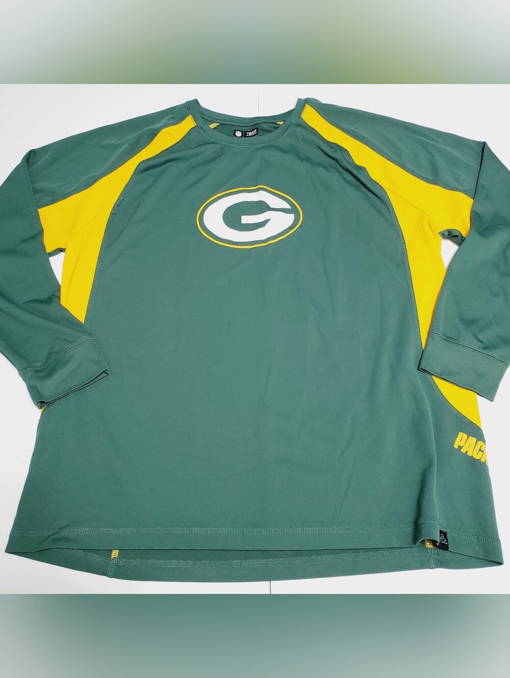 NFL Team Apparel Green Bay Packers Men's Long Sleeve Tee Shirt Green & Gold 2XL